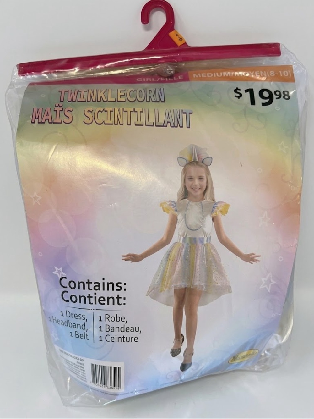 New Girls Twinklecorn Rainbow Unicorn Halloween Costume (Size M 8-10)